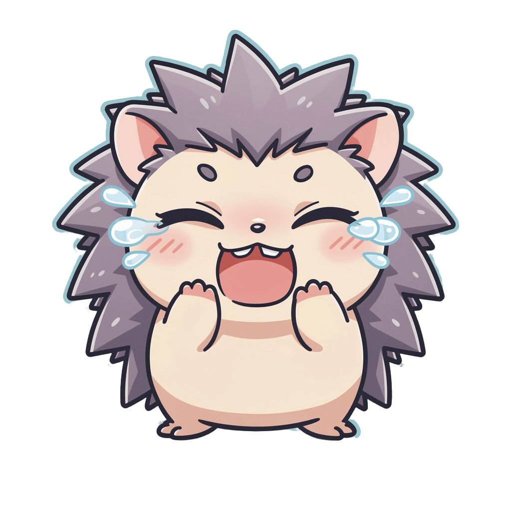 Hedgehog — laughing Hedgehog Twitch emote — laughing, Anime style