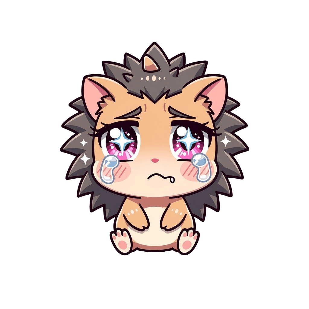 Hedgehog — sad Hedgehog Twitch emote — sad, Anime style