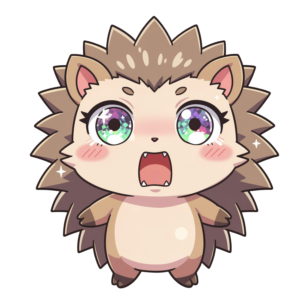 Hedgehog — surprised Hedgehog Twitch emote — surprised, Anime style