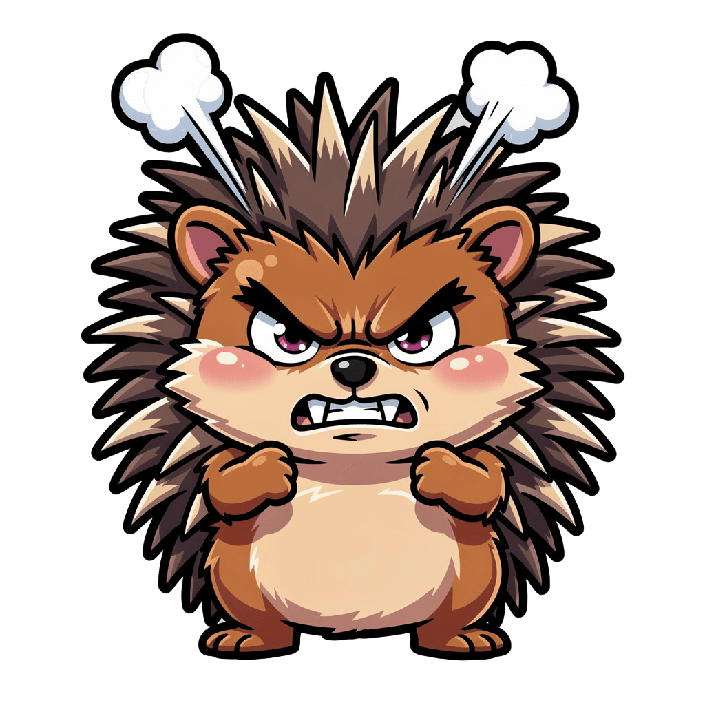 Hedgehog — angry Hedgehog Twitch emote — angry, Cartoon style