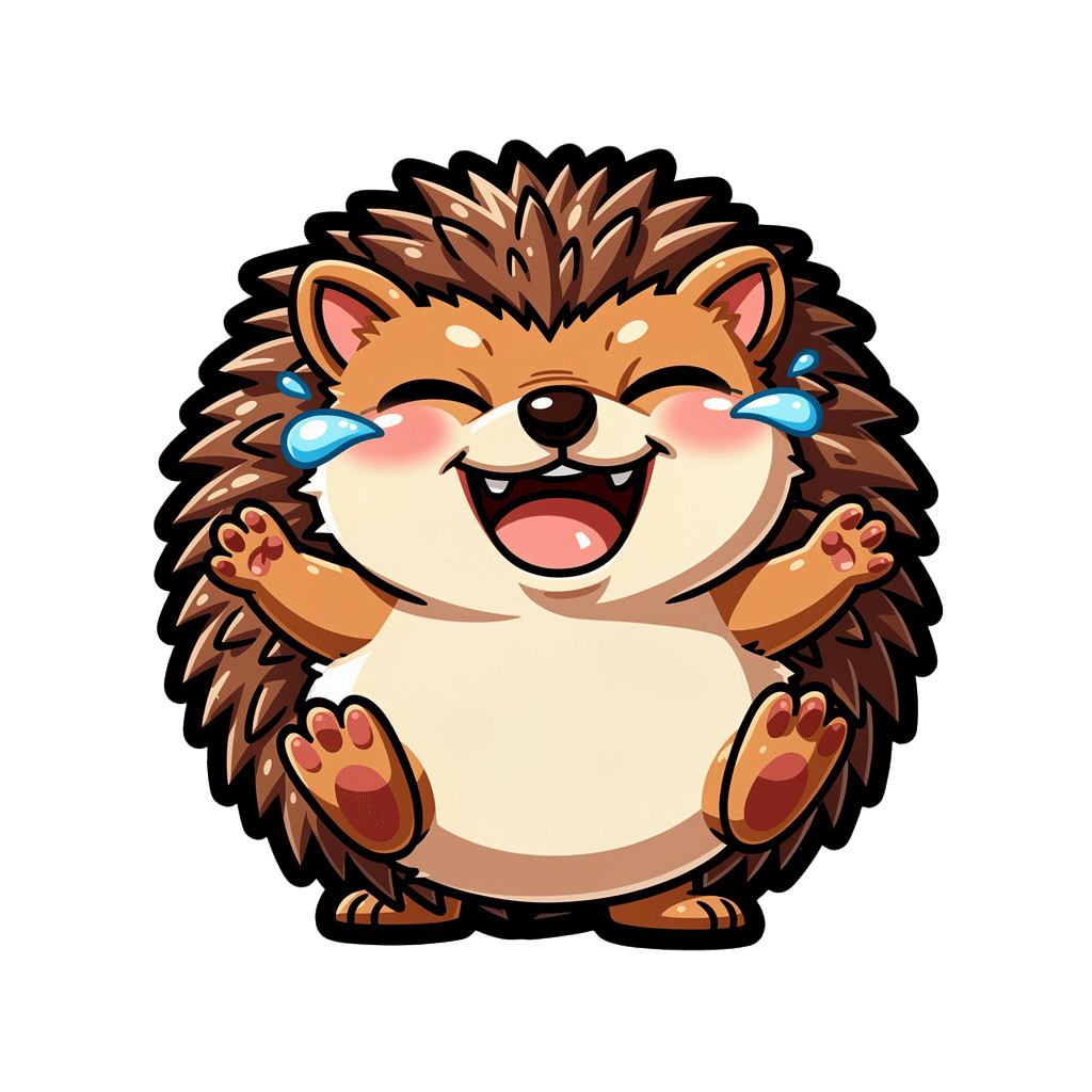 Hedgehog — laughing Hedgehog Twitch emote — laughing, Cartoon style