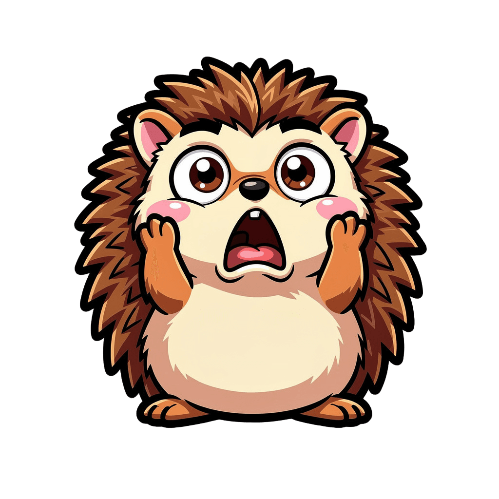 Hedgehog — surprised Hedgehog Twitch emote — surprised, Cartoon style