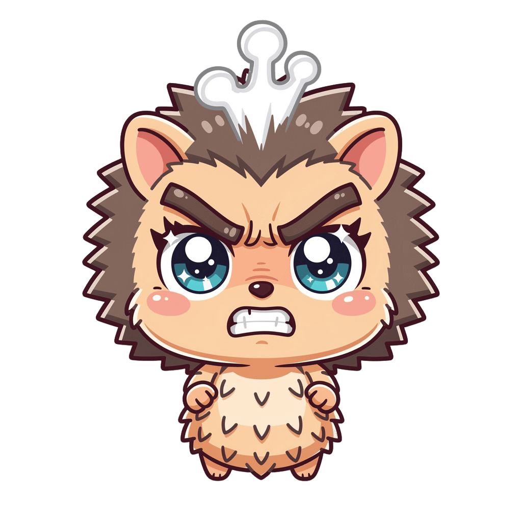 Hedgehog — angry Hedgehog Twitch emote — angry, Chibi style