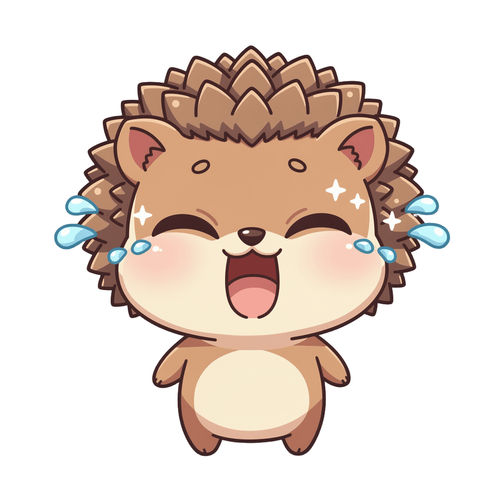 Hedgehog — laughing Hedgehog Twitch emote — laughing, Chibi style
