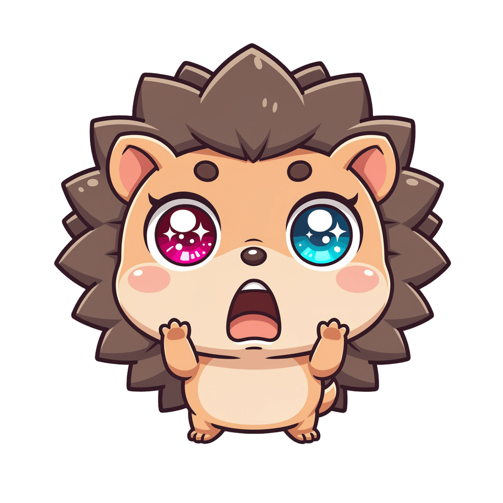 Hedgehog — surprised Hedgehog Twitch emote — surprised, Chibi style