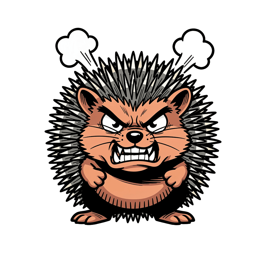 Hedgehog — angry Hedgehog Twitch emote — angry, Comic style