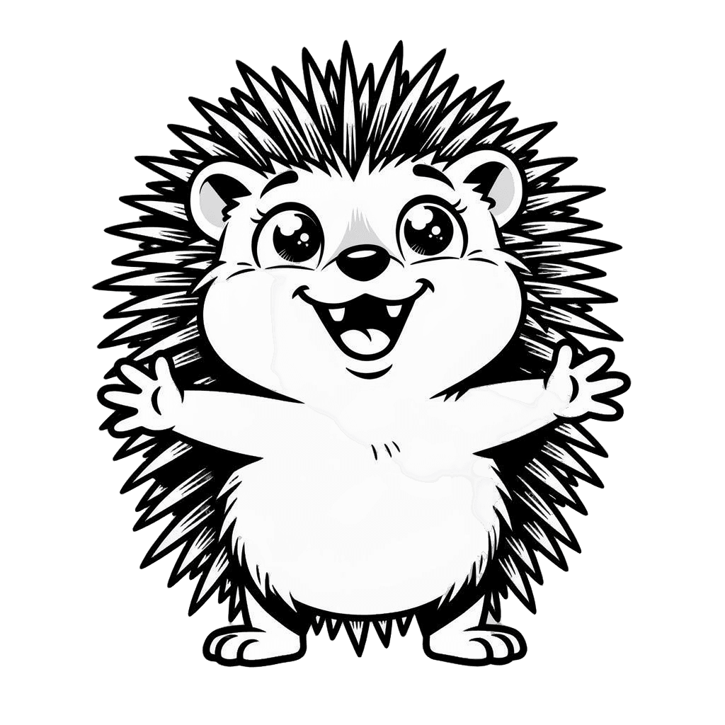 Hedgehog — happy Hedgehog Twitch emote — happy, Comic style
