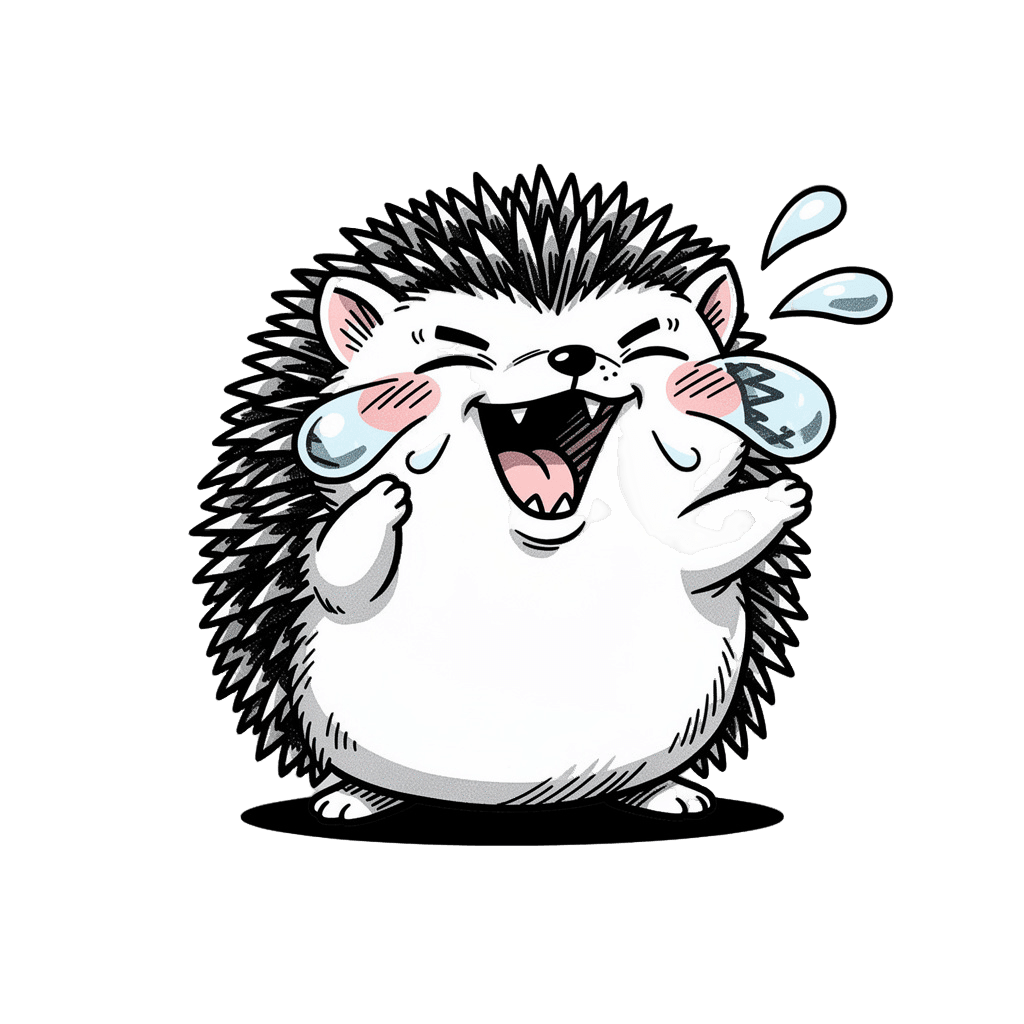 Hedgehog — laughing Hedgehog Twitch emote — laughing, Comic style