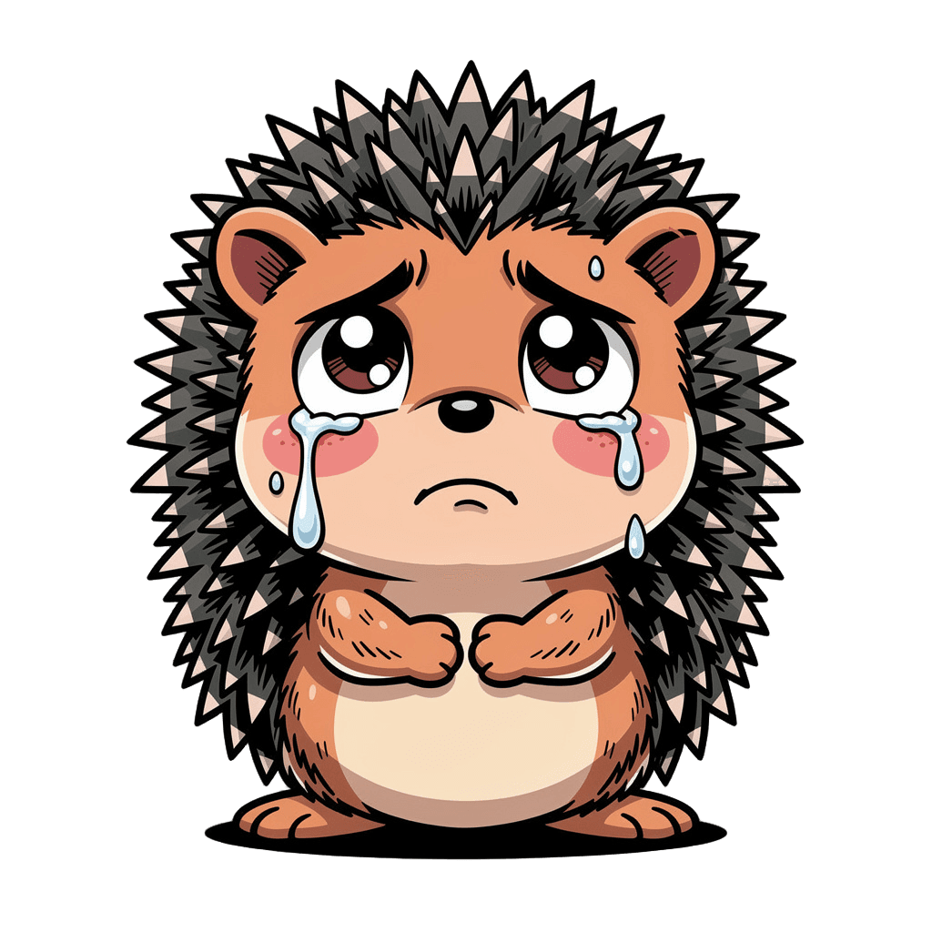Hedgehog — sad Hedgehog Twitch emote — sad, Comic style