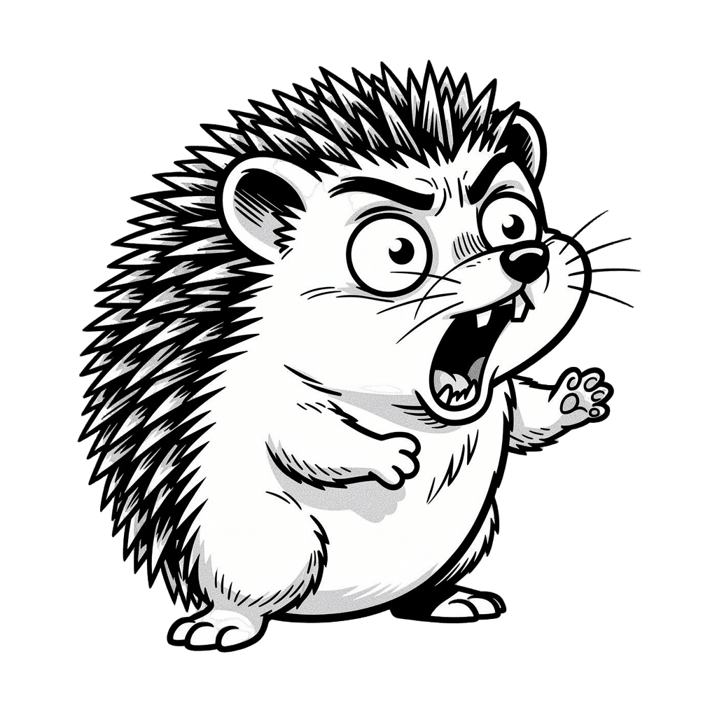 Hedgehog — surprised Hedgehog Twitch emote — surprised, Comic style
