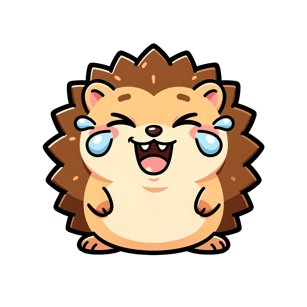Hedgehog — laughing Hedgehog Twitch emote — laughing, Sticker style