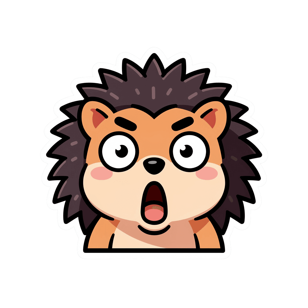 Hedgehog — surprised Hedgehog Twitch emote — surprised, Sticker style