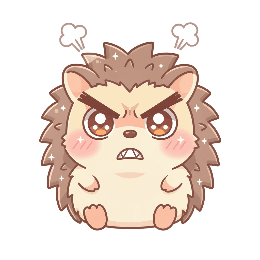 Hedgehog — angry Hedgehog Twitch emote — angry, Kawaii style