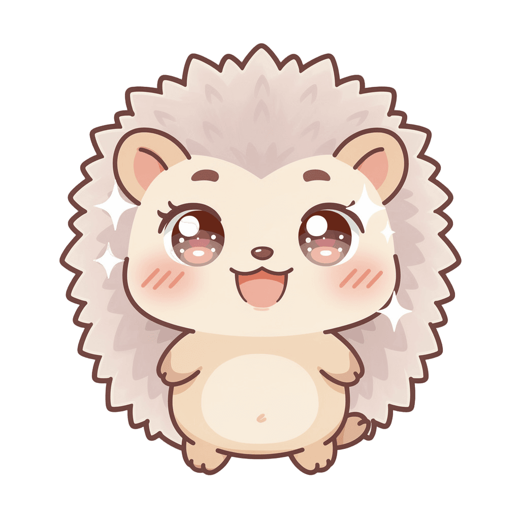 Hedgehog — happy Hedgehog Twitch emote — happy, Kawaii style