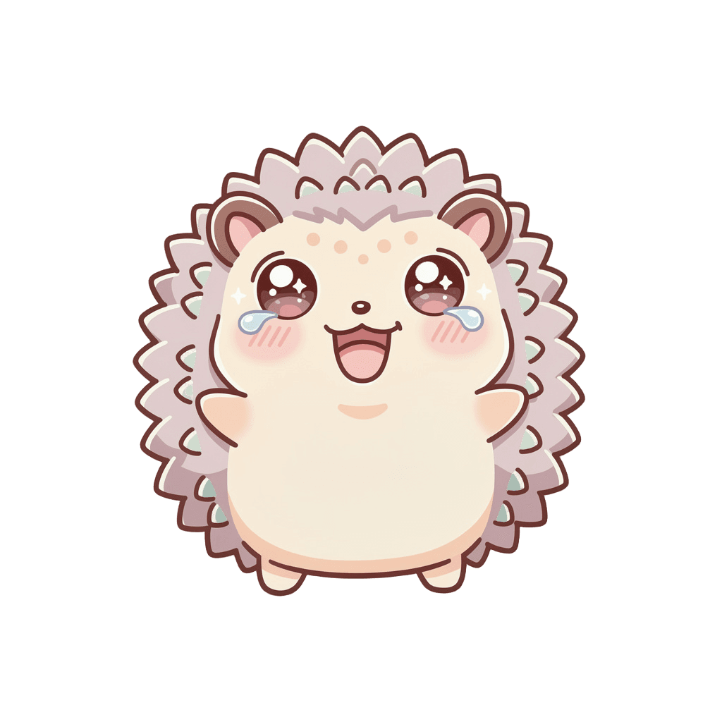 Hedgehog — laughing Hedgehog Twitch emote — laughing, Kawaii style