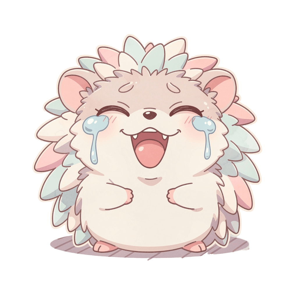 Hedgehog — laughing Hedgehog Twitch emote — laughing, Pastel style