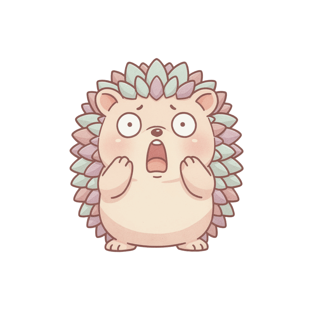 Hedgehog — surprised Hedgehog Twitch emote — surprised, Pastel style