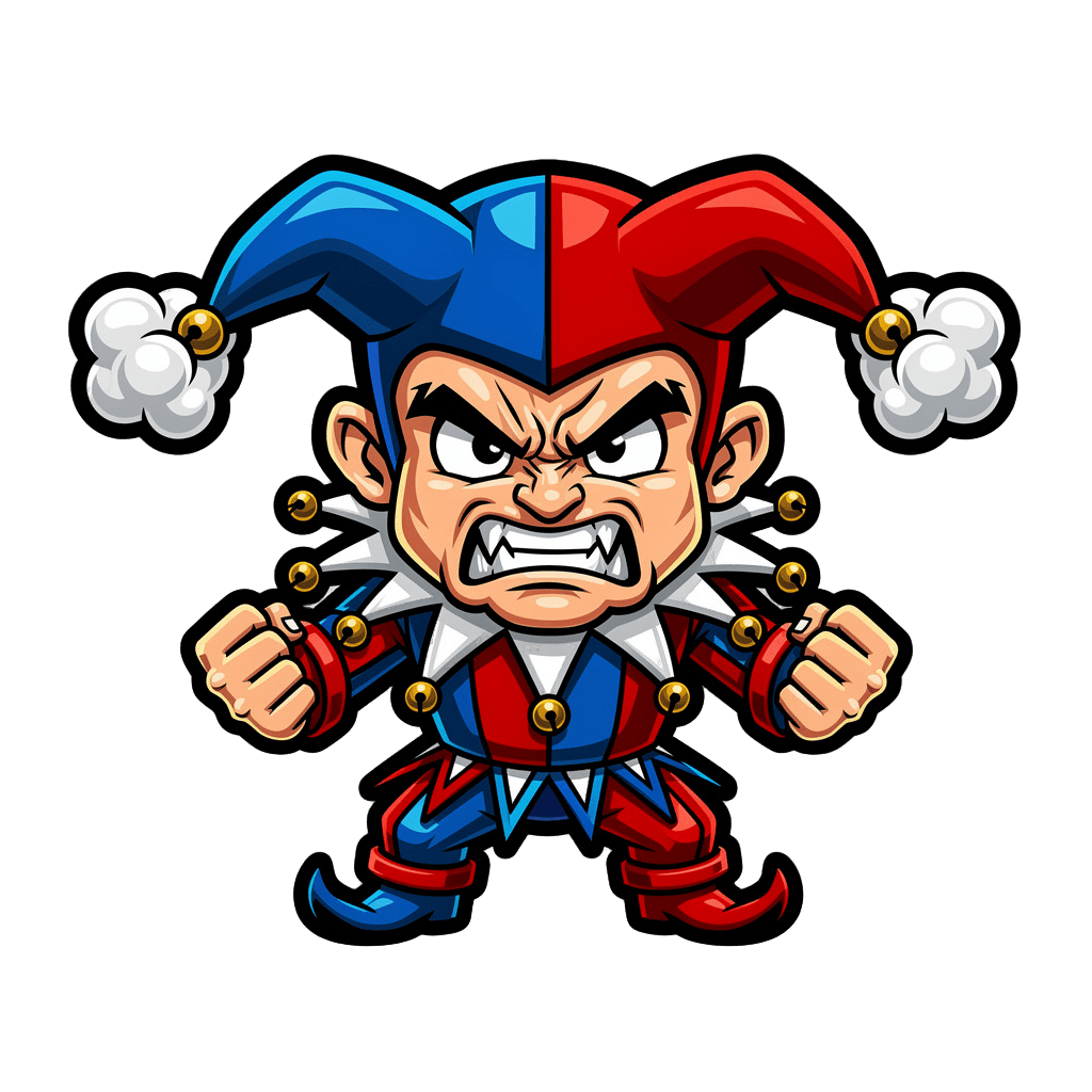 Jester — angry Jester Twitch emote — angry, Cartoon style