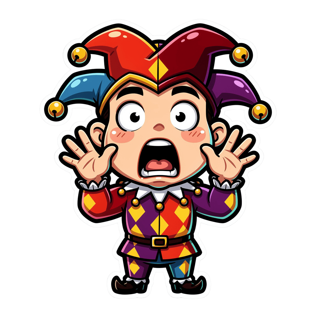 Jester — surprised Jester Twitch emote — surprised, Cartoon style