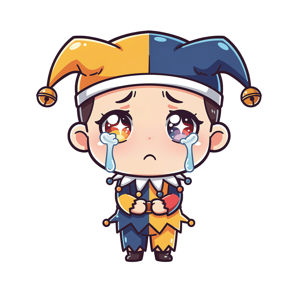 Jester — sad Jester Twitch emote — sad, Chibi style