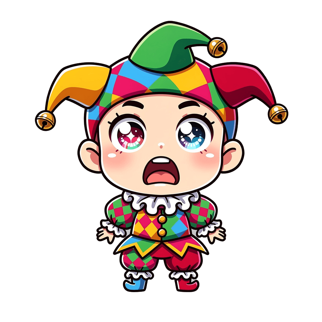 Jester — surprised Jester Twitch emote — surprised, Chibi style