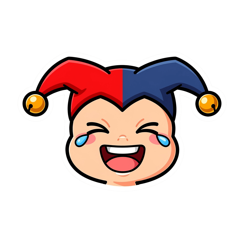 Jester — laughing Jester Twitch emote — laughing, Sticker style