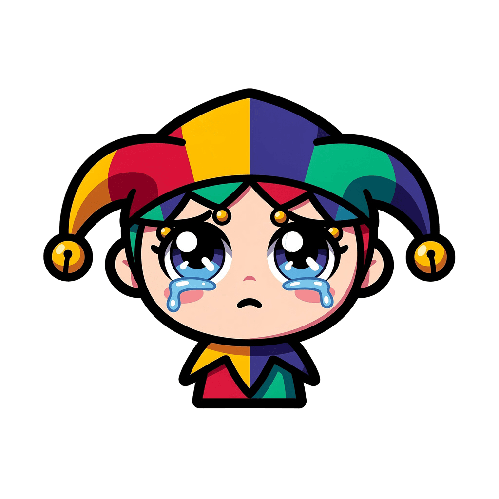Jester — sad Jester Twitch emote — sad, Sticker style