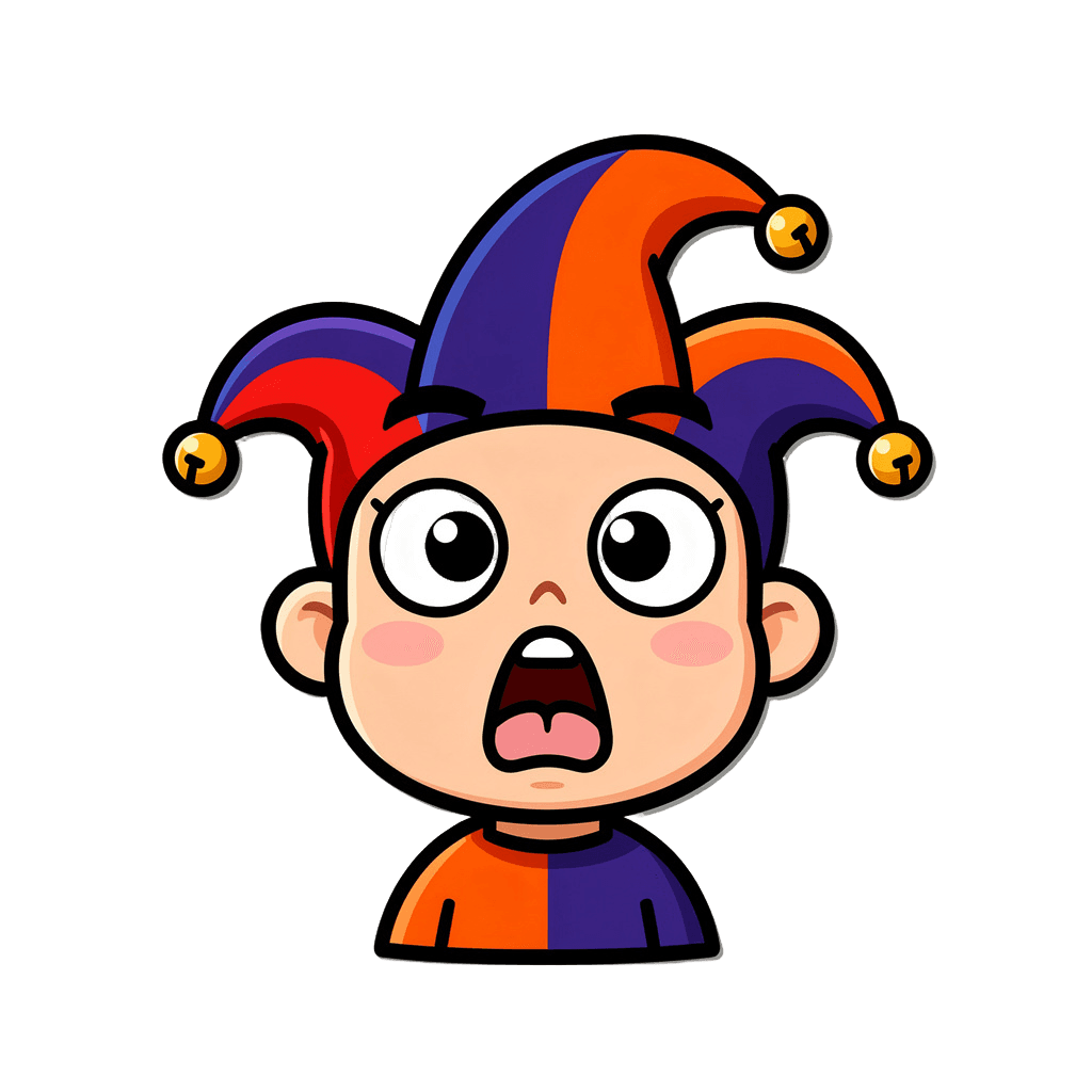 Jester — surprised Jester Twitch emote — surprised, Sticker style