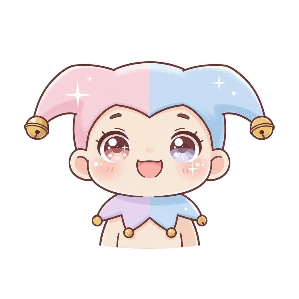 Jester — happy Jester Twitch emote — happy, Kawaii style