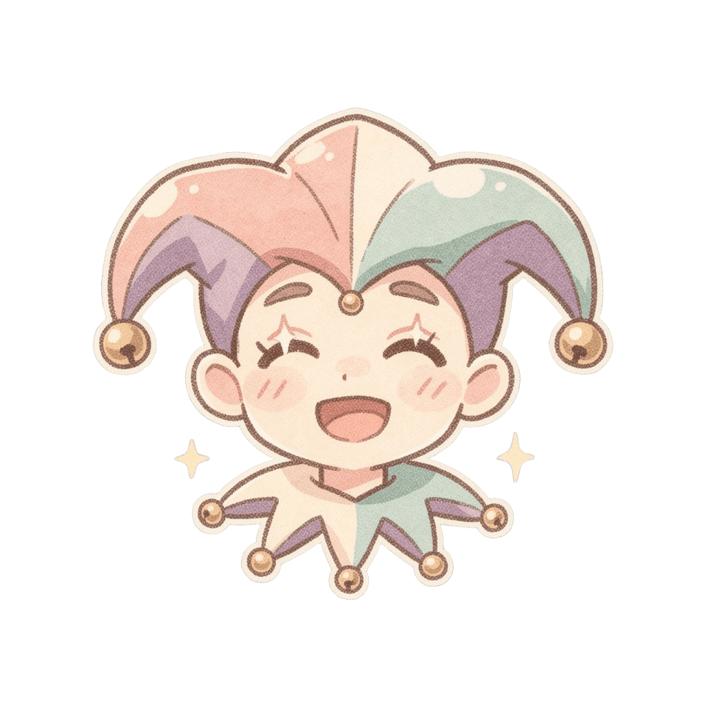 Jester — happy Jester Twitch emote — happy, Pastel style