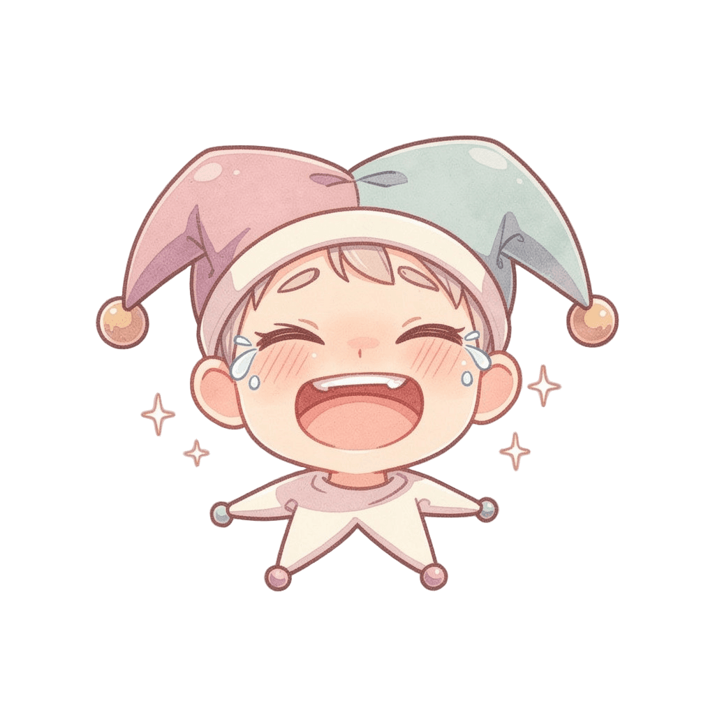 Jester — laughing Jester Twitch emote — laughing, Pastel style