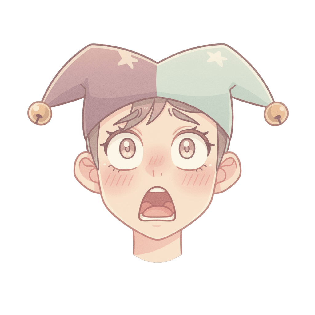 Jester — surprised Jester Twitch emote — surprised, Pastel style