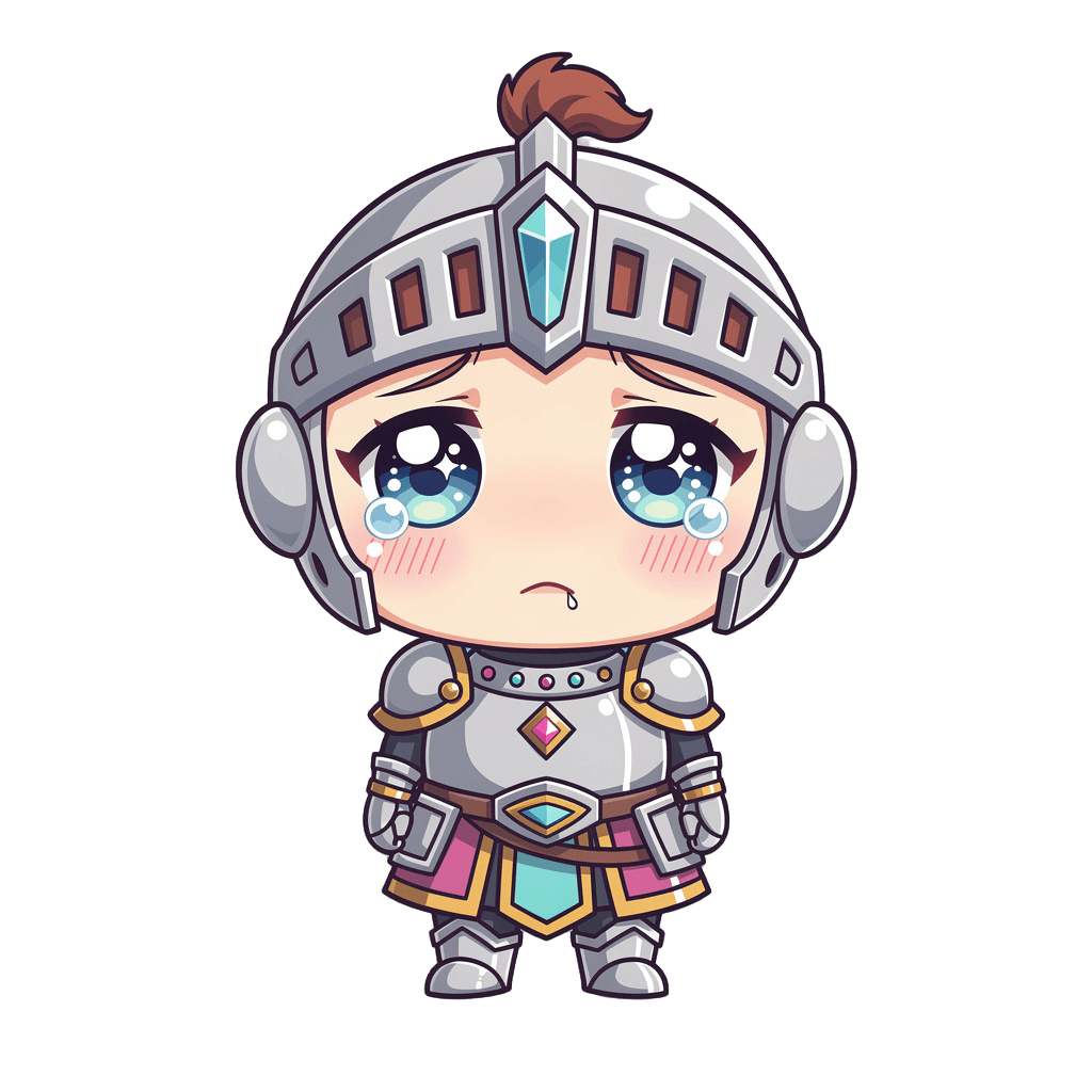 Knight — sad Knight Twitch emote — sad, Anime style