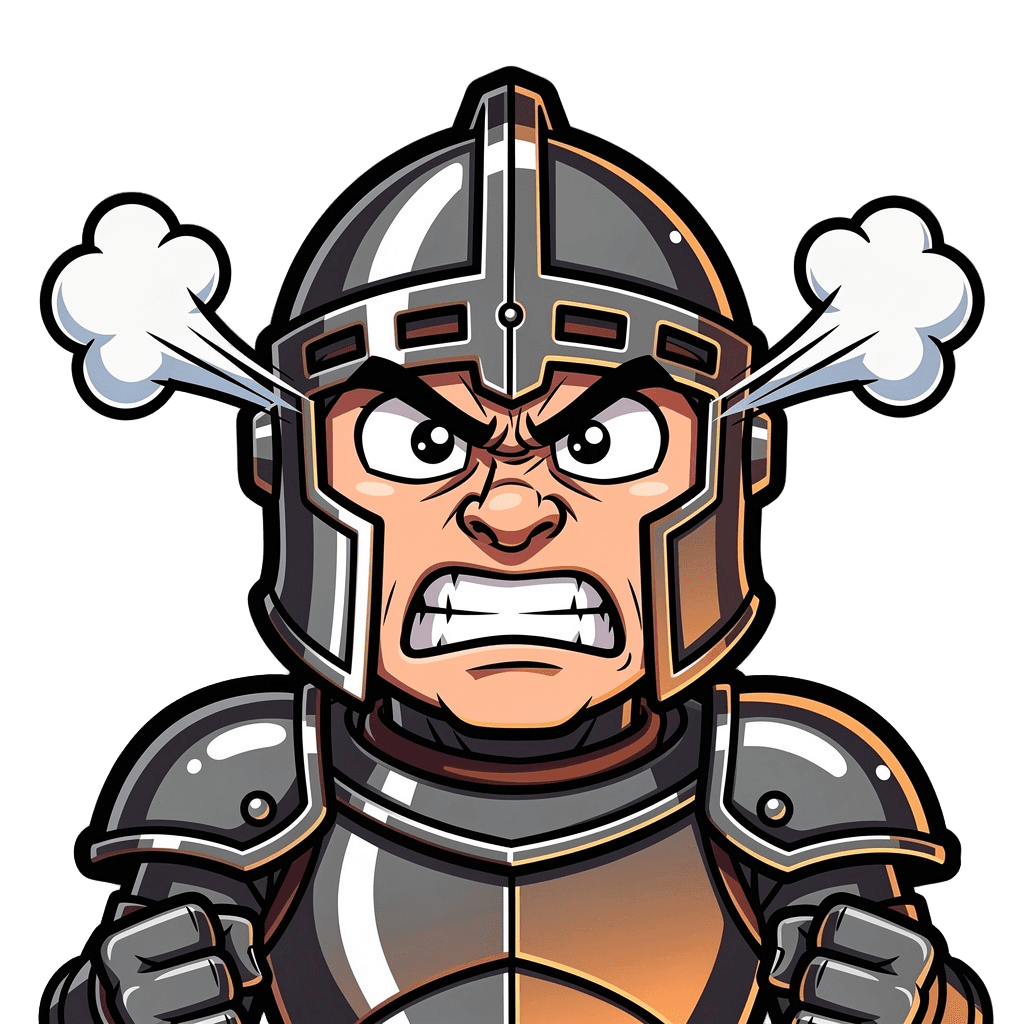 Knight — angry Knight Twitch emote — angry, Cartoon style