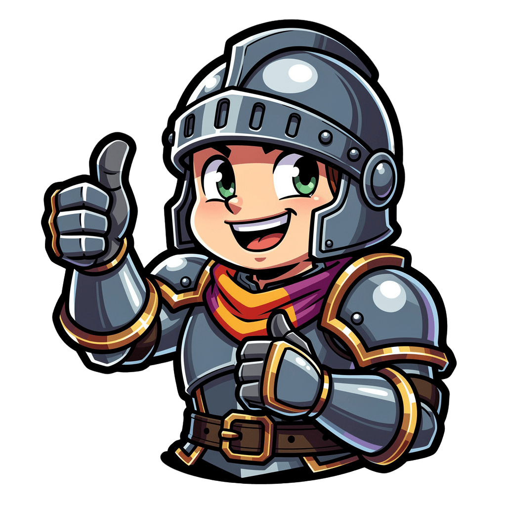 Knight — happy Knight Twitch emote — happy, Cartoon style