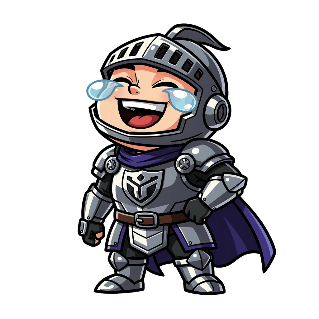 Knight — laughing Knight Twitch emote — laughing, Cartoon style