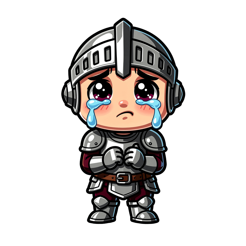 Knight — sad Knight Twitch emote — sad, Cartoon style