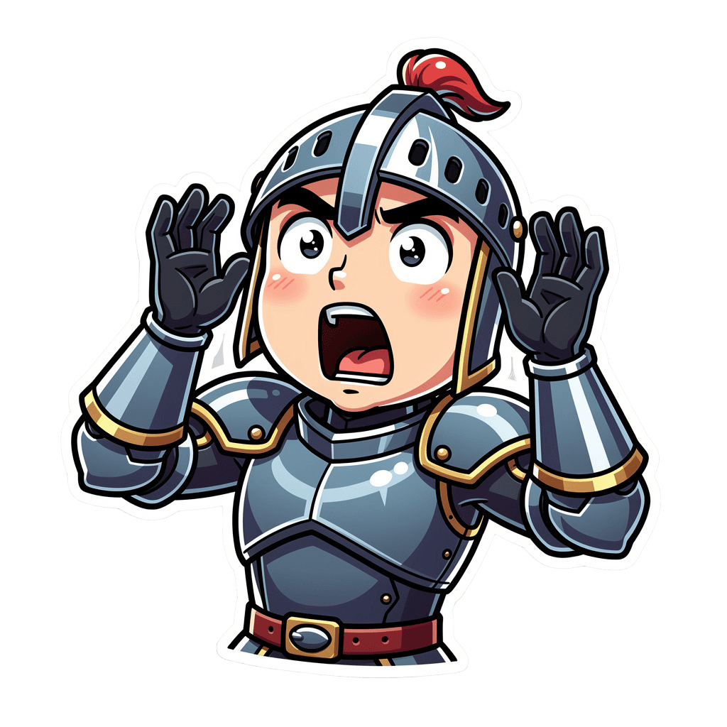 Knight — surprised Knight Twitch emote — surprised, Cartoon style