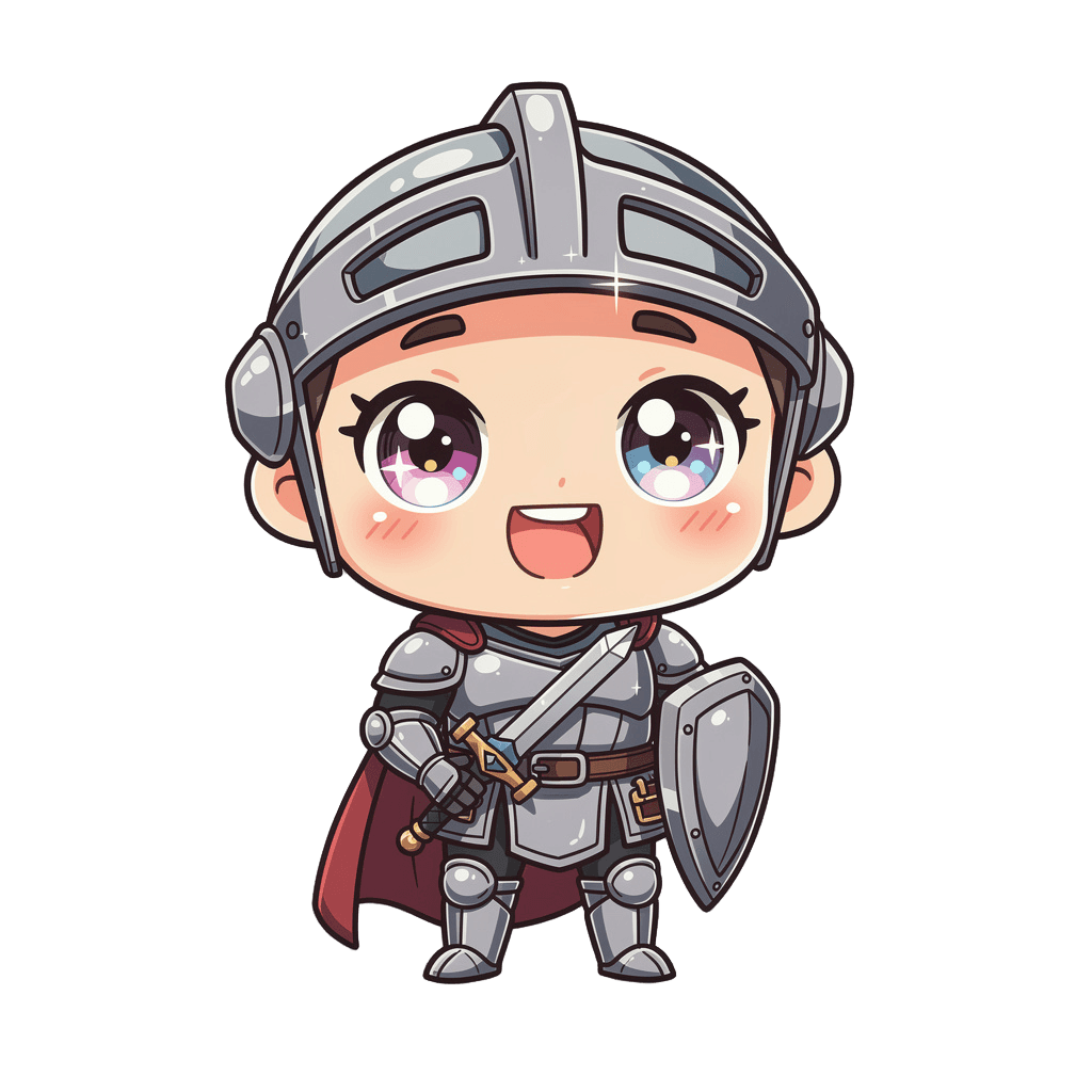 Knight — happy Knight Twitch emote — happy, Chibi style