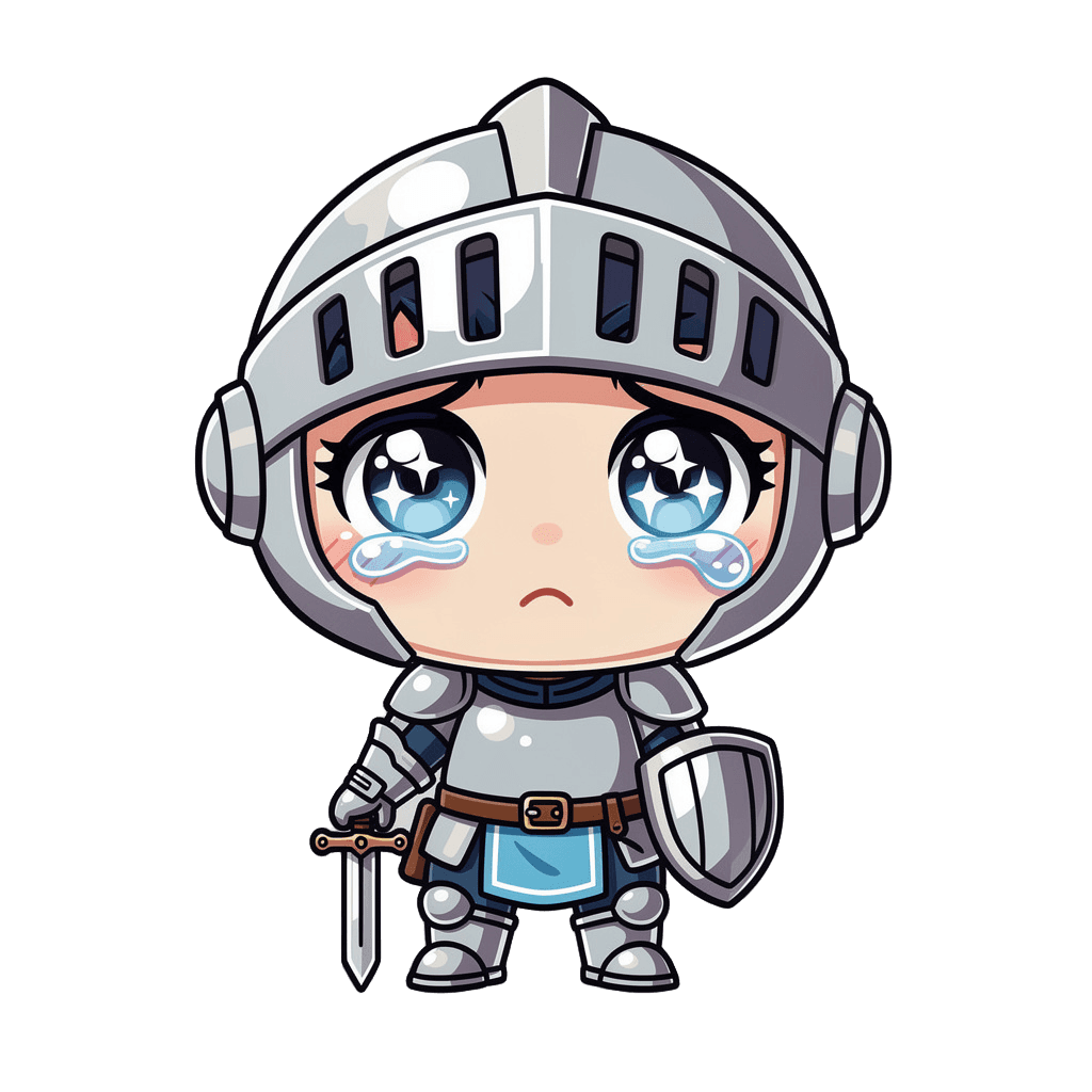 Knight — sad Knight Twitch emote — sad, Chibi style