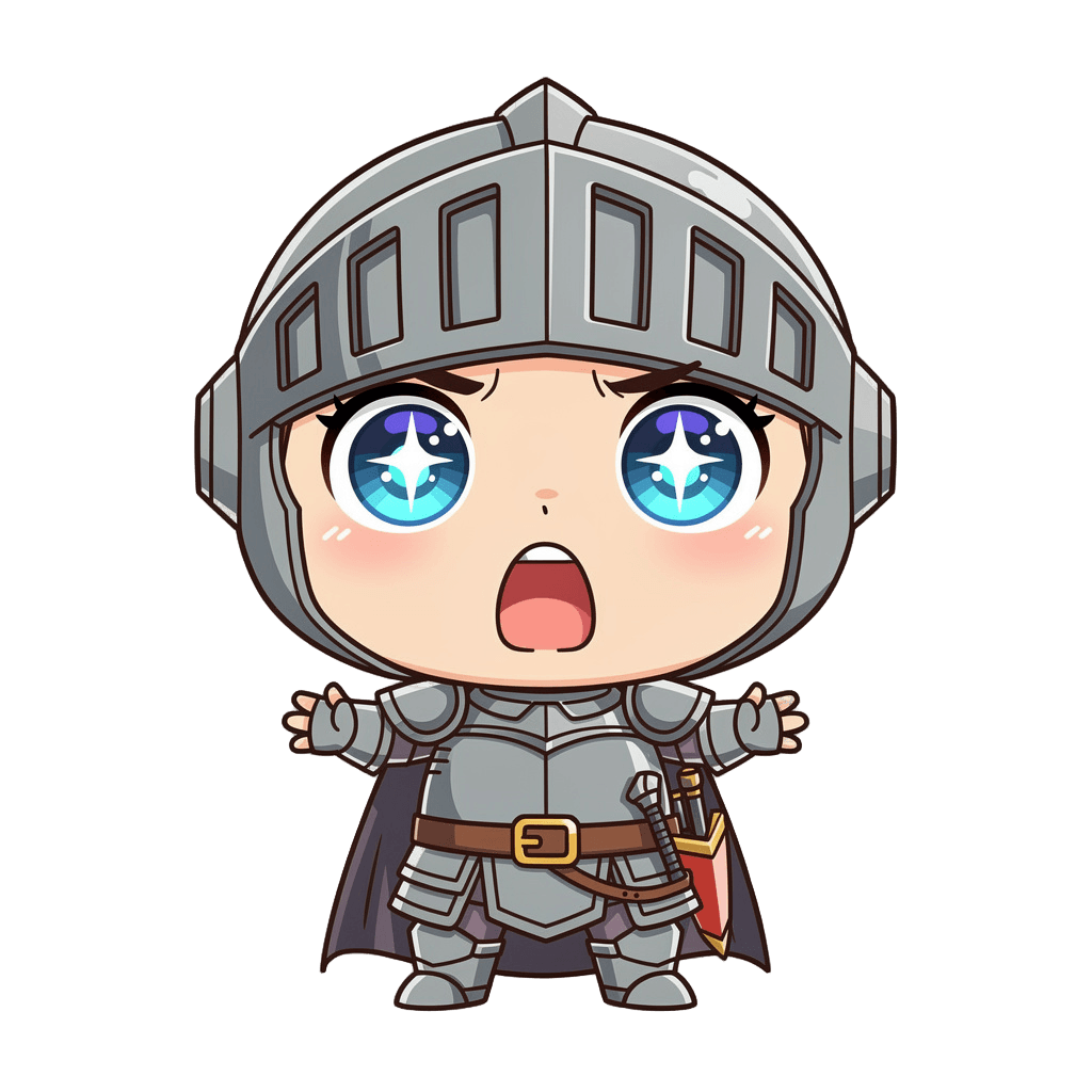 Knight — surprised Knight Twitch emote — surprised, Chibi style