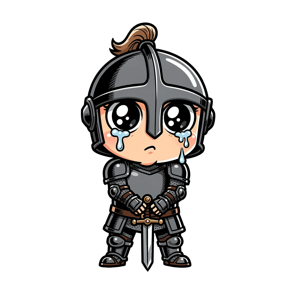 Knight — sad Knight Twitch emote — sad, Comic style