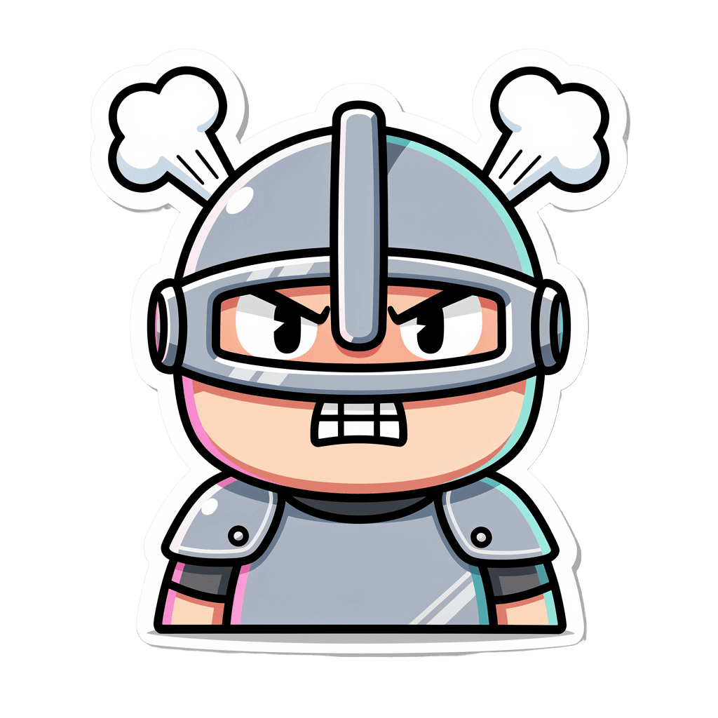 Knight — angry Knight Twitch emote — angry, Sticker style
