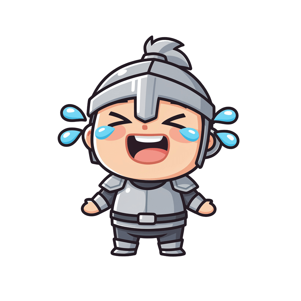 Knight — laughing Knight Twitch emote — laughing, Sticker style