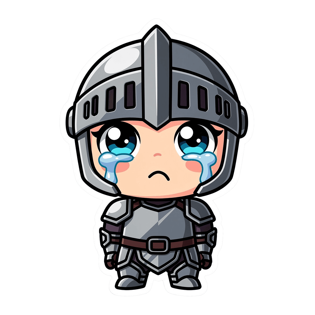 Knight — sad Knight Twitch emote — sad, Sticker style