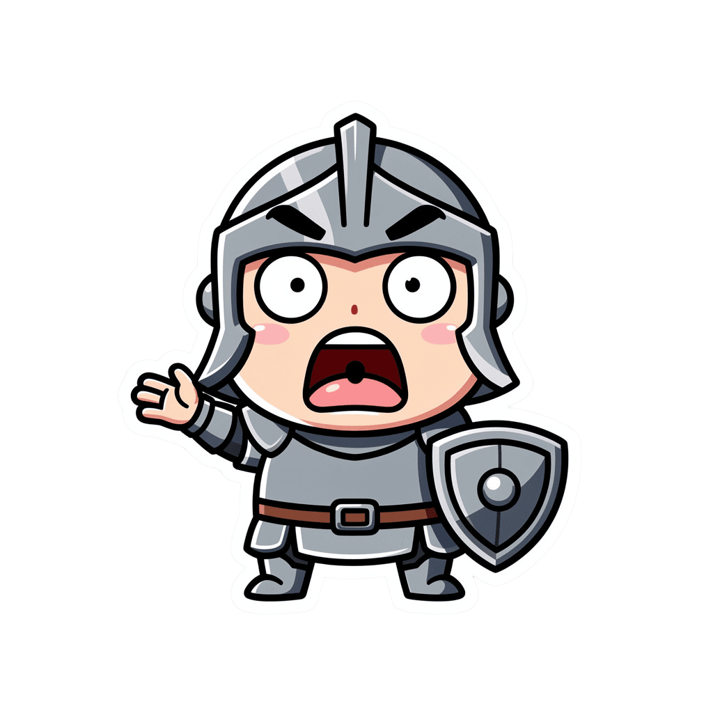 Knight — surprised Knight Twitch emote — surprised, Sticker style