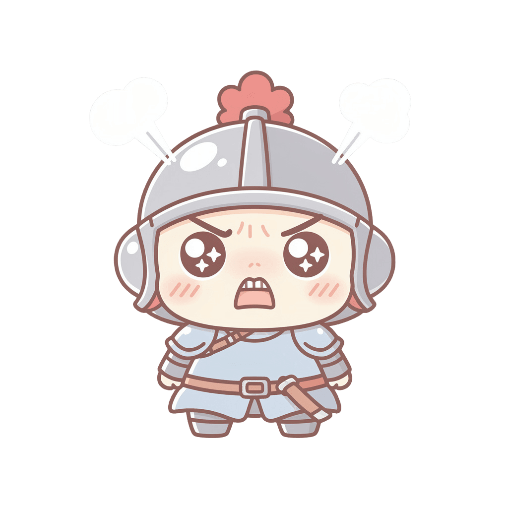 Knight — angry Knight Twitch emote — angry, Kawaii style