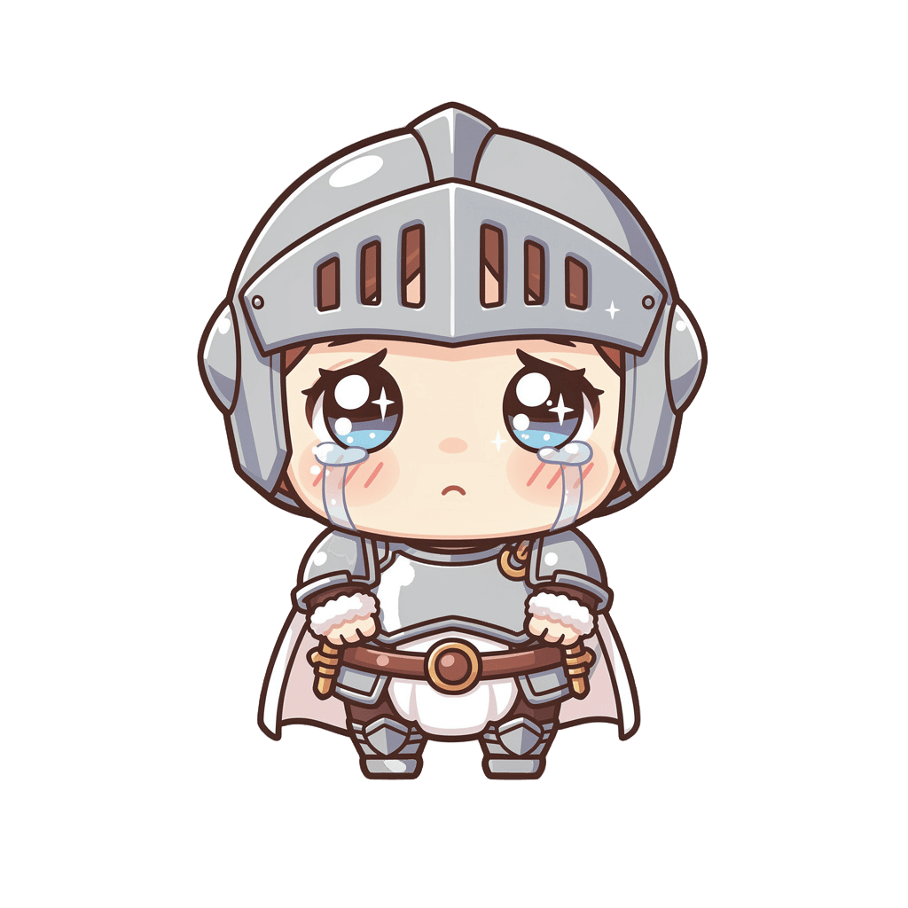 Knight — sad Knight Twitch emote — sad, Kawaii style