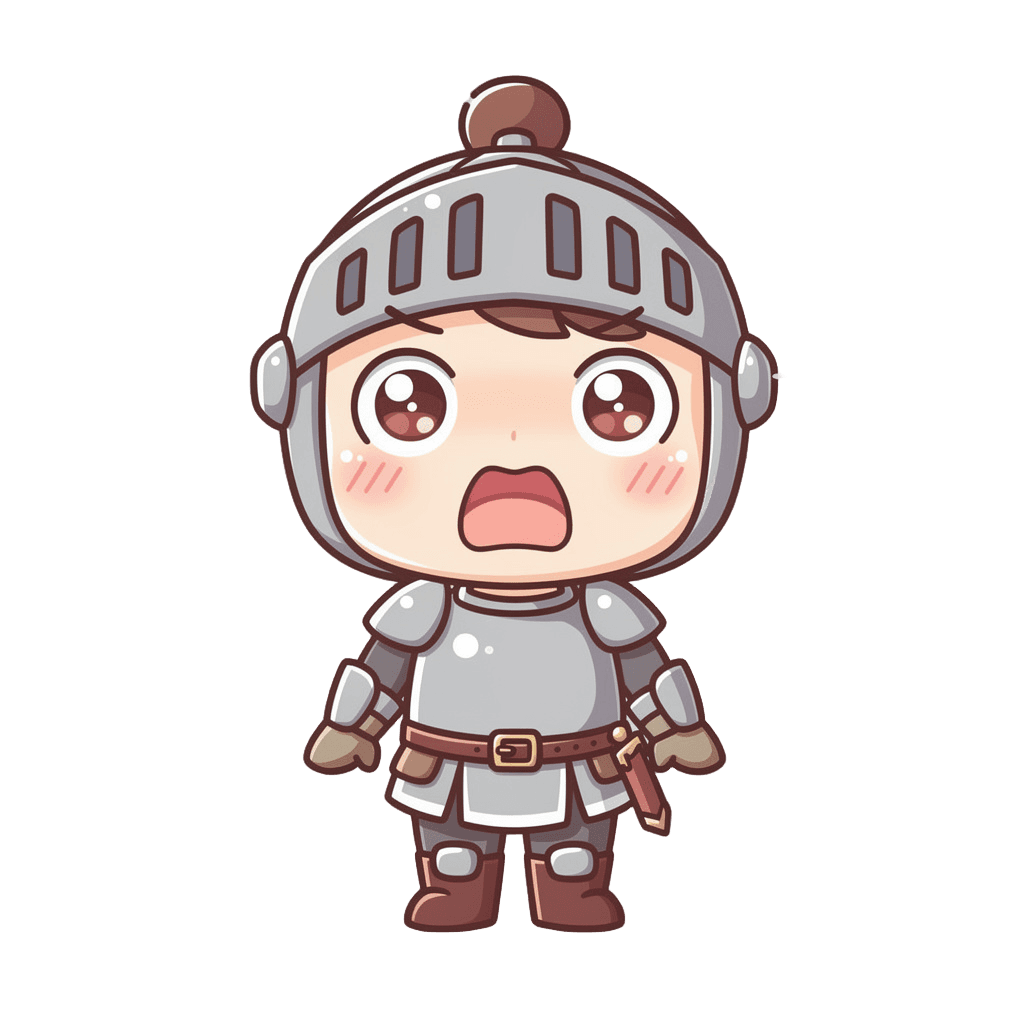 Knight — surprised Knight Twitch emote — surprised, Kawaii style