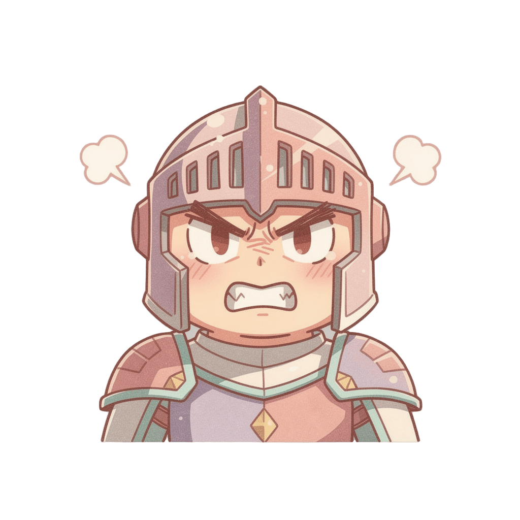 Knight — angry Knight Twitch emote — angry, Pastel style
